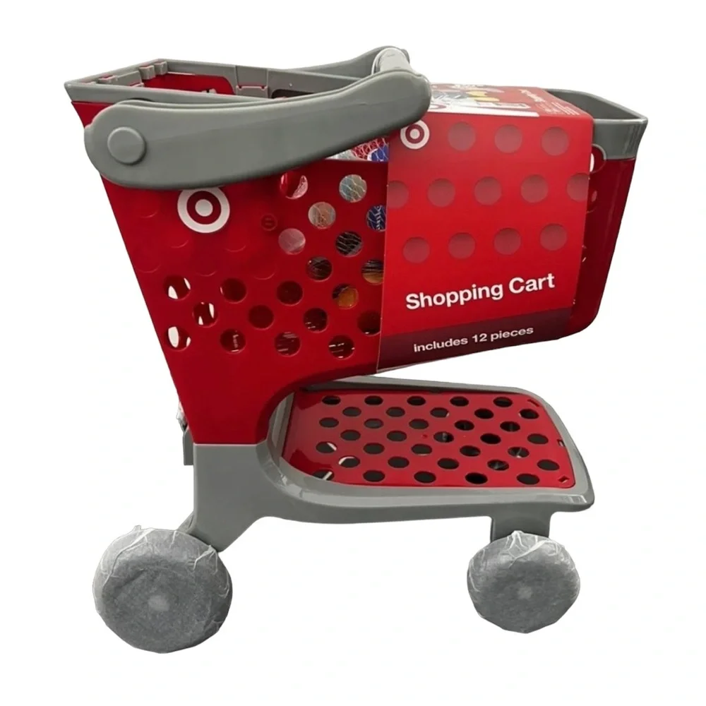 Target Toy Shopping Cart Red Kids Toddler 12 Piece Set - Picture 1 of 9